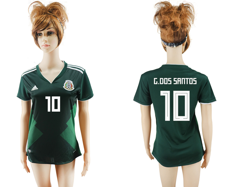 Maillot de femmes par cher Mexico #10 G.DOS SANTOS  2018 FIFA Wo